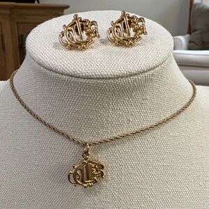 Dior Gold Necklace and Earring Set